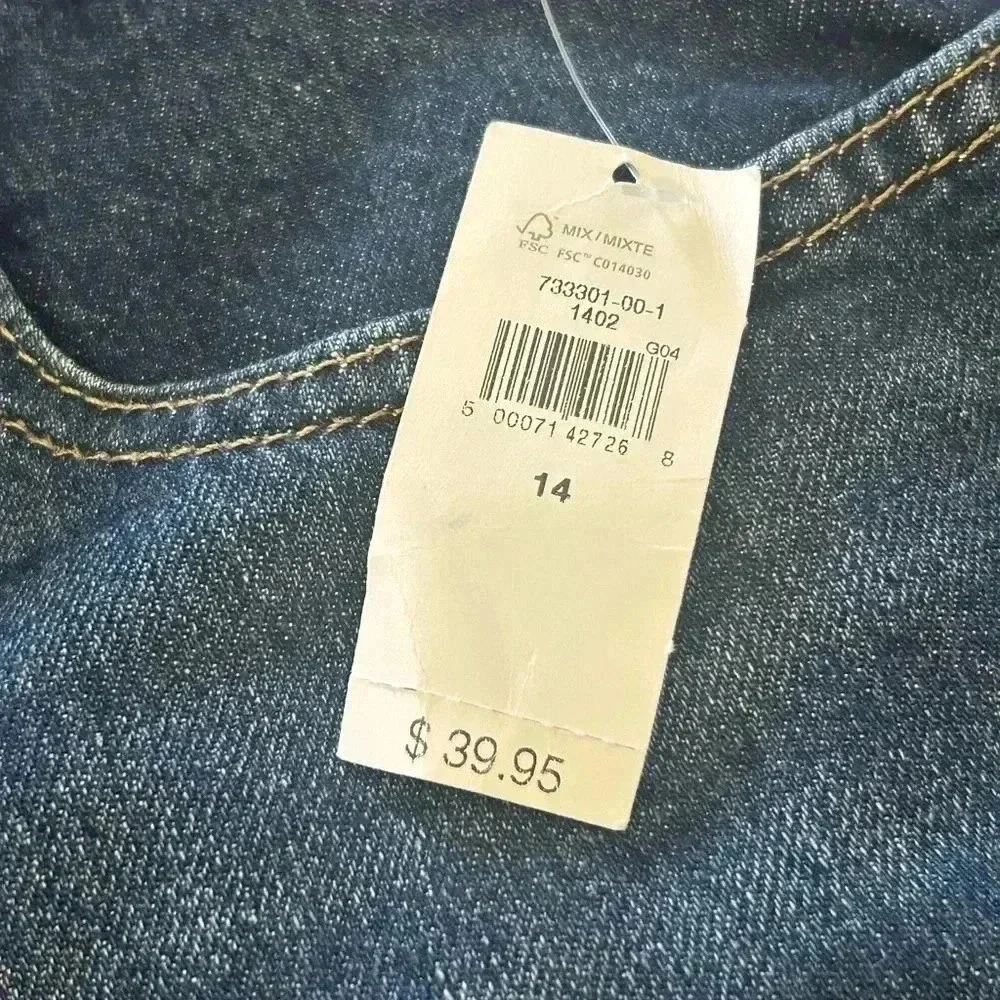 Gap Kids Boys Easy Taper Jeans Adjustable Waist Dark Wash Sz. 14 NWT